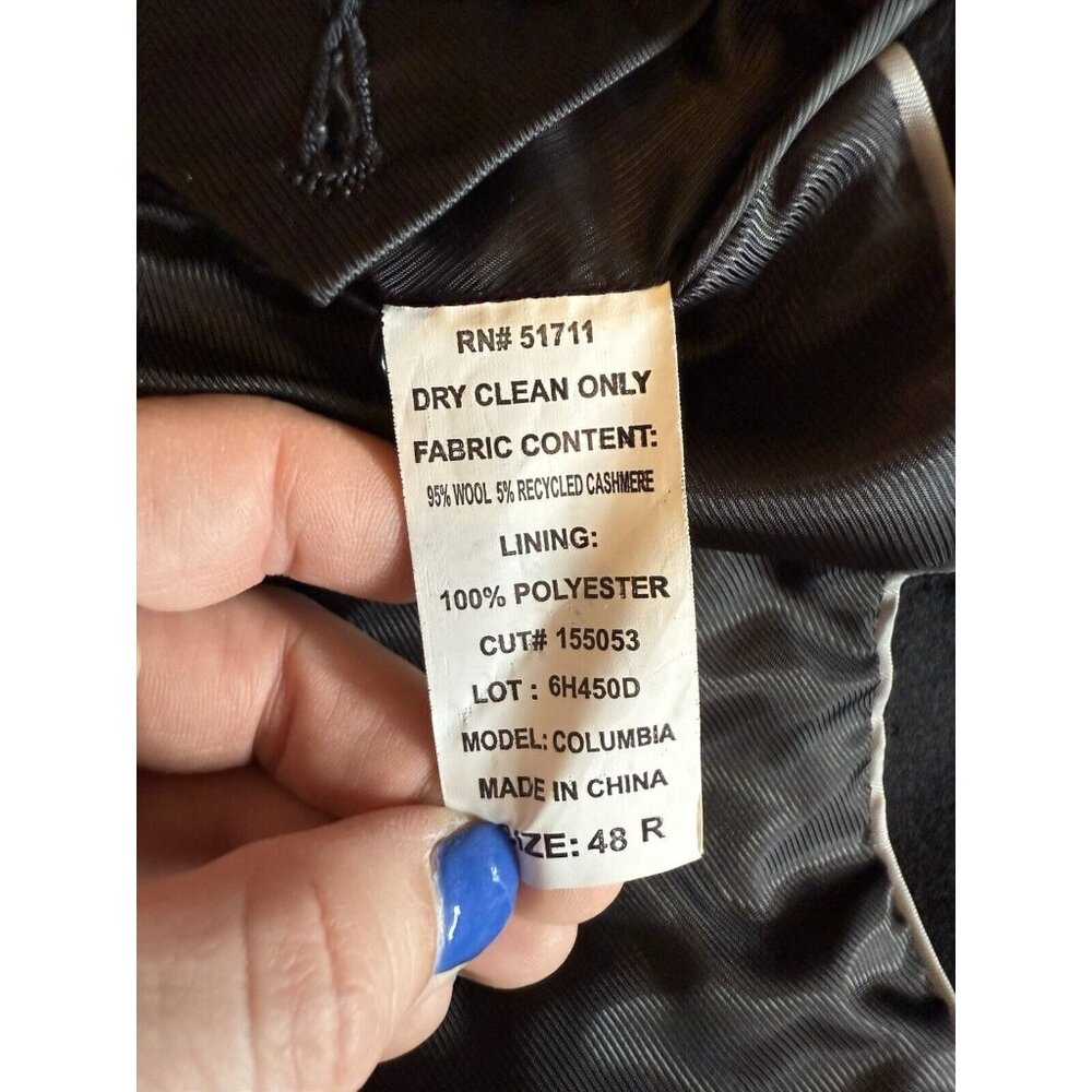 Ralph Lauren men's Columbia Classic Black Overcoat top Coat size 48R $495 - Picture 5 of 9